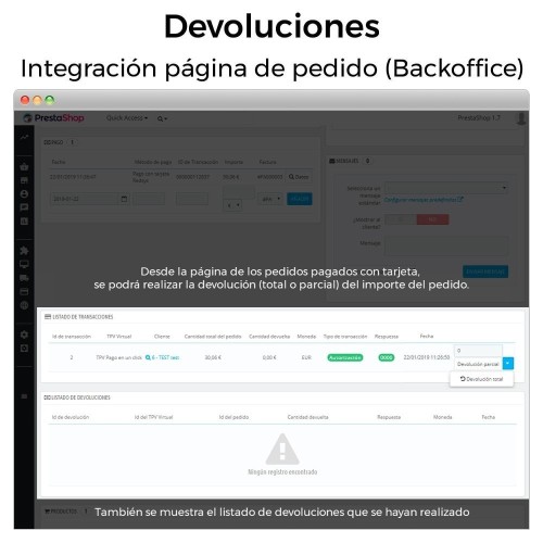 Módulo BBVA TPV Redsys ®* (Bizum ®*, Devoluciones, Pago un Click) para PrestaShop