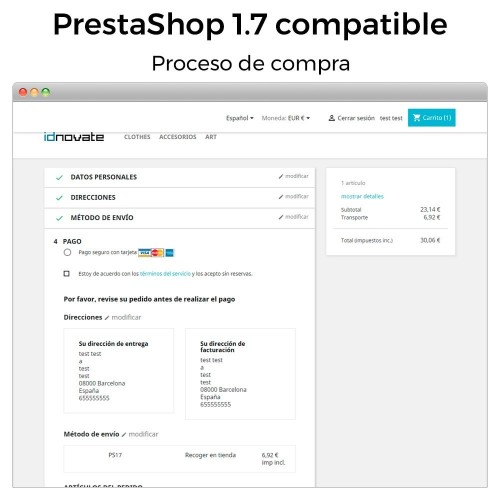 Módulo BBVA TPV Redsys ®* (Bizum ®*, Devoluciones, Pago un Click) para PrestaShop