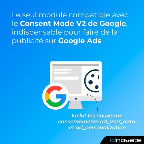 Module Loi Cookies RGPD (Bloqueur) + Google Consent Mode ❤️ pour PrestaShop