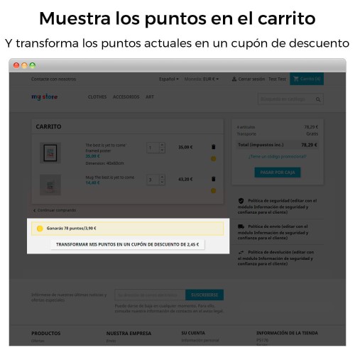 Módulo Programa Puntos de Fidelidad: Recompensas, Cupones y Bonos por Hitos para PrestaShop