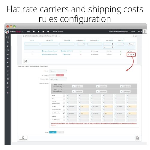 Shipping Premium flat rate and discounts-Modul für PrestaShop
