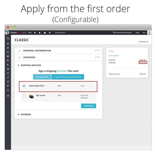 Module Tarif forfaitaire et réductions d'expédition Premium pour PrestaShop
