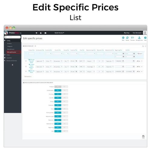 Moduł Edit specific prices dla PrestaShop