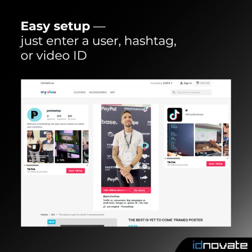Display the TikTok Videos On Your Store-Modul für PrestaShop