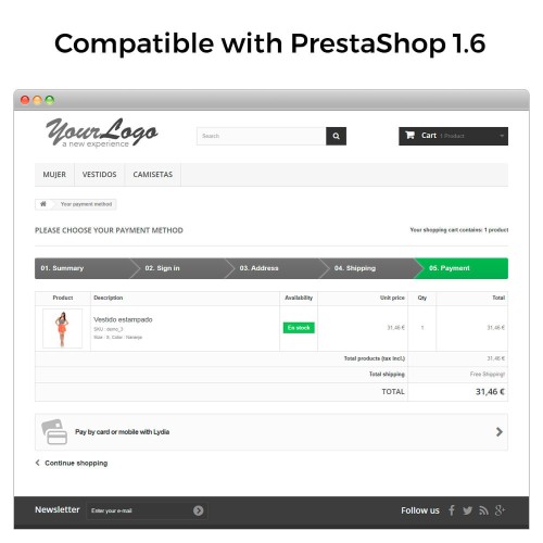Modulo Lydia Payments (Sumeria) - Free and instant payments per PrestaShop