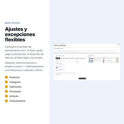 Módulo Derecho de desistimiento UE – Cancelación online y devoluciones para PrestaShop