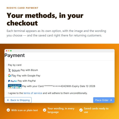 Modulo REDSYS ®* card payment (bizum ®*, clicktopay, refunds) per PrestaShop
