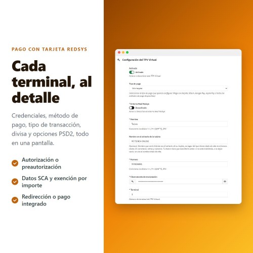 Módulo REDSYS ®* Pago tarjeta (Bizum ®*, clicktopay, devoluciones) para PrestaShop